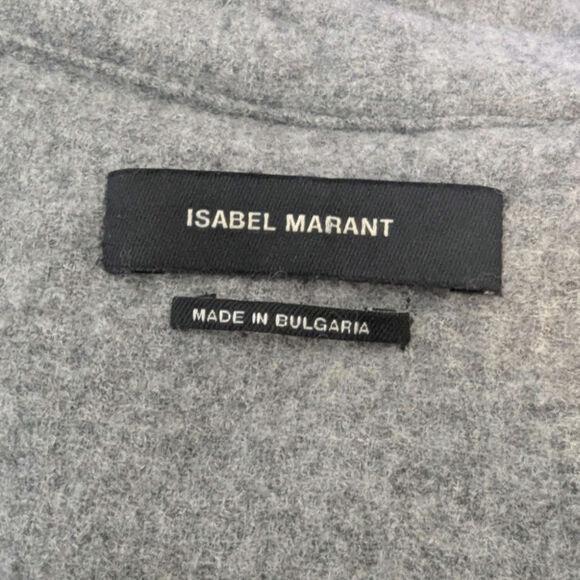 Isabel Marant Gray Wool Shacket Button-Up Shirt Quiet Luxury Designer Size 10 - Picture 2 of 10